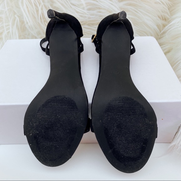 Lulus Black Vegan Suede Strap Heel | Fit size 8 - Picture 3 of 5